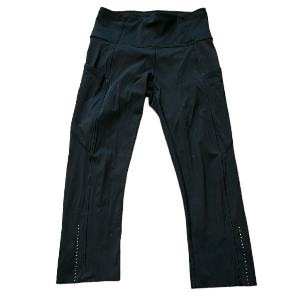Lululemon fast and free cropped leggings with little pockets / hip pockets 4